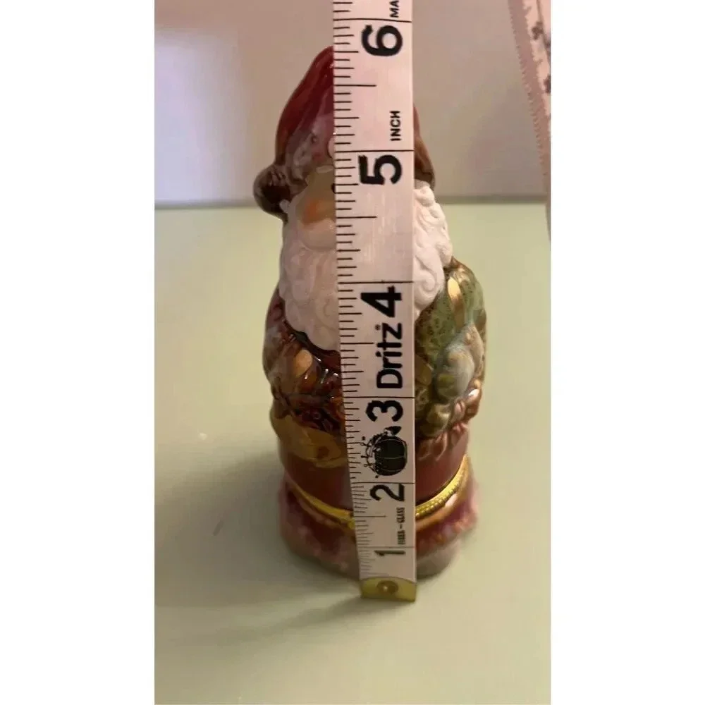 Old World Santa‎ Clause Porcelain Hinged Trinket Box Christmas Holidays